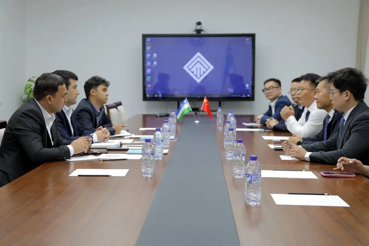 Ministry officials and a Chinese delegation facing each other across a meeting table